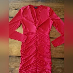 Guess Red Long Sleeve Dress